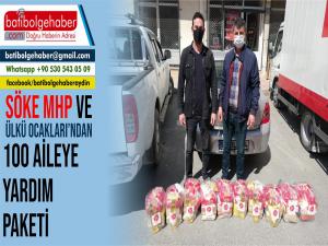 Söke MHP ve Ülkü Ocakları'ndan 100 aileye yardım kolisi
