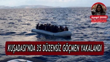 Kuşadas'ında 35 Düzensiz Göçmen Yakalandı